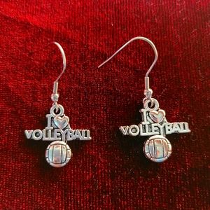 Volleyball earrings I love volleyball mom bat net
